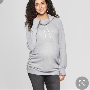 Isabell gray cowl neck maternity sweatshirt